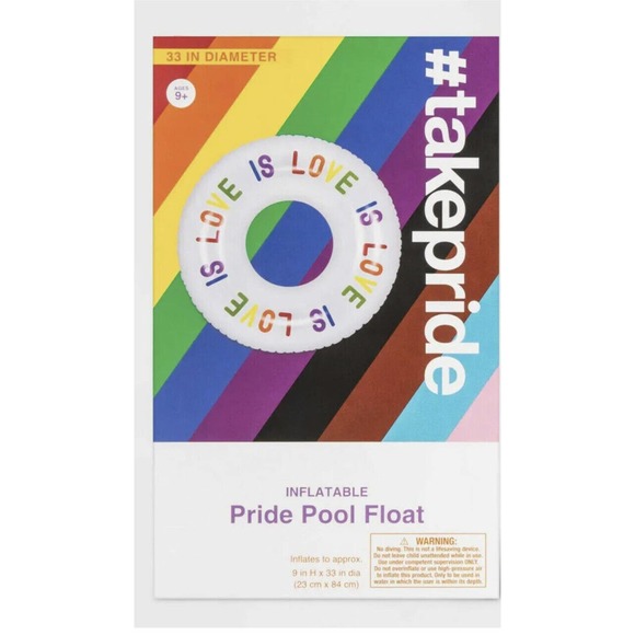 LOVE IS LOVE PRIDE Pool Float Inflatable 33" Round Gay Pride LGBTQ+ Set Of 2 NEW - Picture 1 of 4